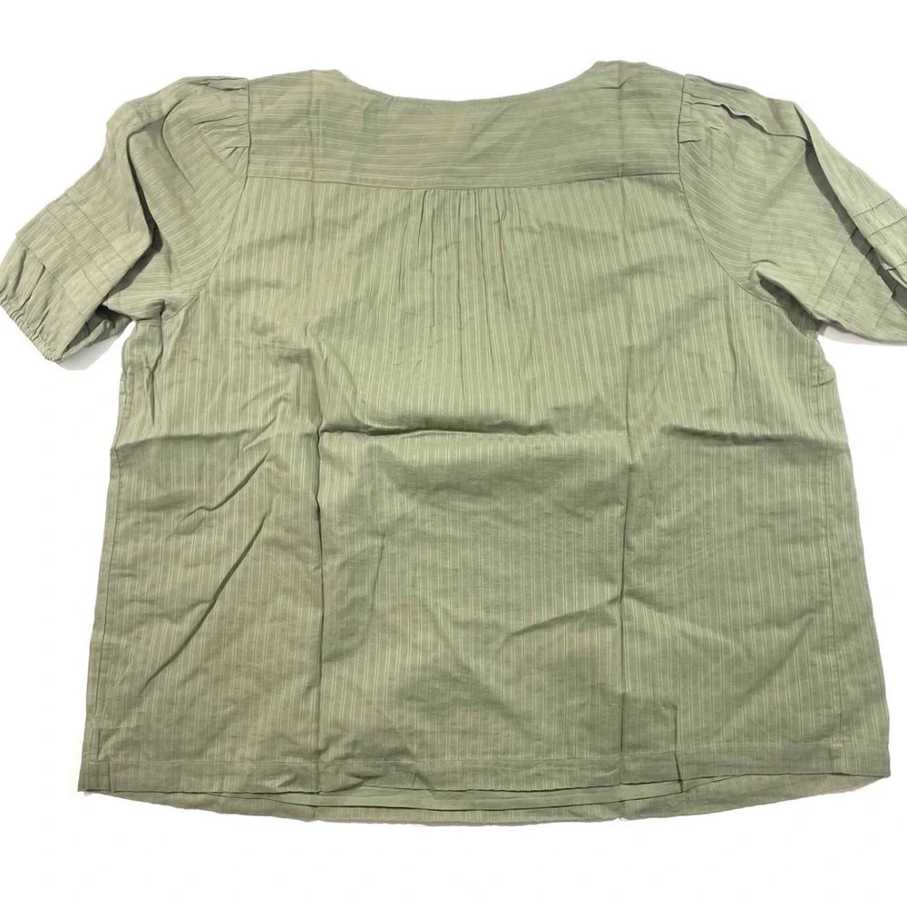 New Market & Spruce Jeni Open Crewneck Pleated Blouse — image 2 of 6